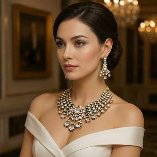 Polki Grand Bridal Choker Necklace Set