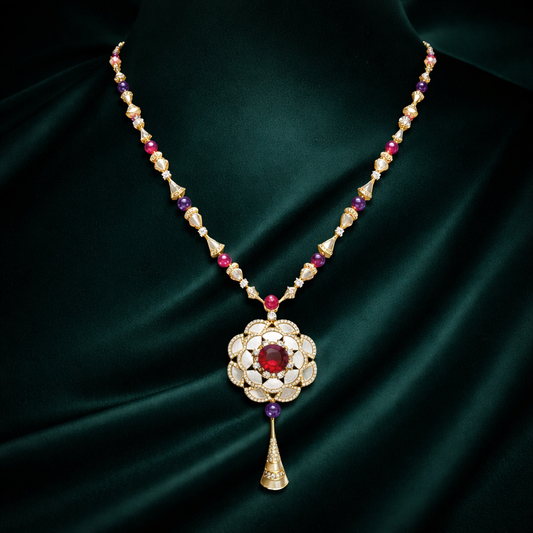 Emerald Majesty Kundan Necklace Set