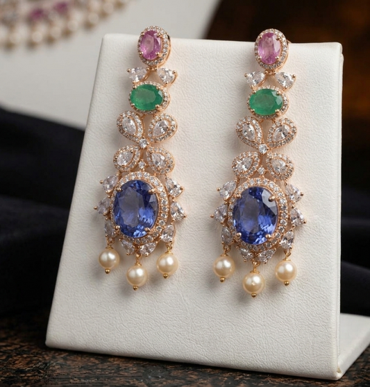 Royal Sapphire & Mint Luxe Pearl Statement Set