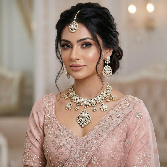 Polki Diamond Victorian Bridal Jewellery Set