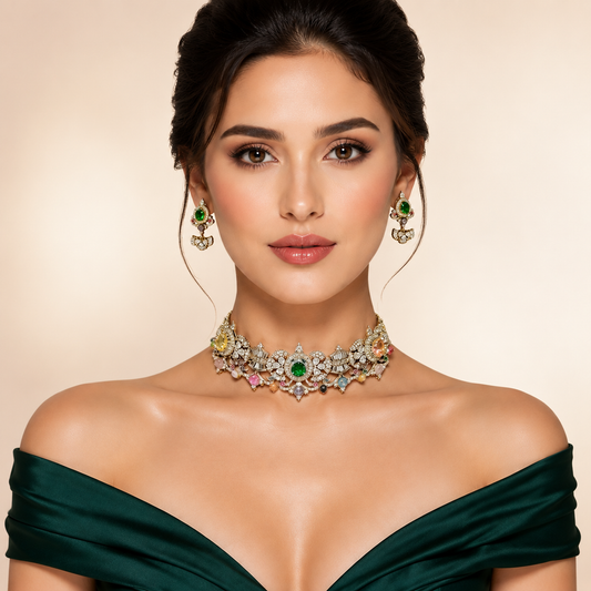Queen's Emerald Statement Crown Set