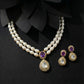 Royal Purple Pearl & Amethyst Polki Necklace & Earrings Set