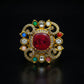 Ruby Navaratna Nine Gem Gold Ring