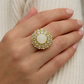 Moonstone Polki Floral Gold Cocktail Ring