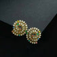 Navaratna Polki Multicolour Gold Stud Earrings