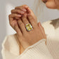 Yellow Sapphire Diamond Halo Silver Ring