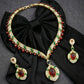 Ruby Enamel Mother of Pearl Gold Set