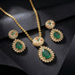 Emerald MOP Pear Meenakari Polki Gold Set