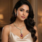 Ruby Pear Diamond Laurel Gold Necklace Set