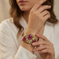 Purple Cushion Polki Floral Gold Bangle