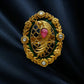 Parrot Meenakari  Emerald Polki Gold Ring