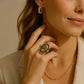 Parrot Turquoise Red Meenakari Gold Ring