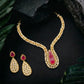 22 C GOLD PLATING Ruby Teardrop Polki Gold Necklace Set