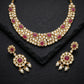 Ruby Polki Pearl Drop Bridal Necklace Set
