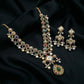 Navratan Pearl Diamond Scroll Necklace Set