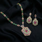 Royal Hex Art Deco Multi-Stone Necklace & Earrings Set