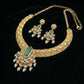 Emerald Hexagon Diamond Pearl Choker Set