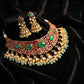 Emerald Ruby Polki Pearl Choker Gold Necklace Set