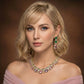 Pink Sapphire Emerald Diamond Gold Necklace Set