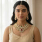 Multicolour Polki Gemstone Gold Necklace Set