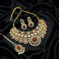 Multicolour Polki Gemstone Gold Necklace Set