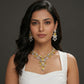 Yellow Sapphire Diamond Drop Gold Necklace Set