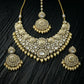 Polki Diamond Pearl Bridal Choker Gold Necklace Set