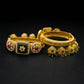 Emerald Polki Jhumka Gold Bangles