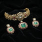 Emerald Ruby Polki Diamond Gold Necklace Set