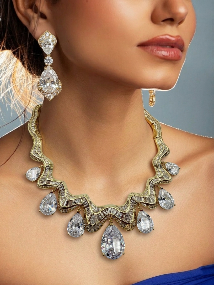 Aura Frost Wave Diamond Bridal Set
