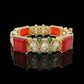 Ruby Polki Emerald Gold Tennis Bracelet