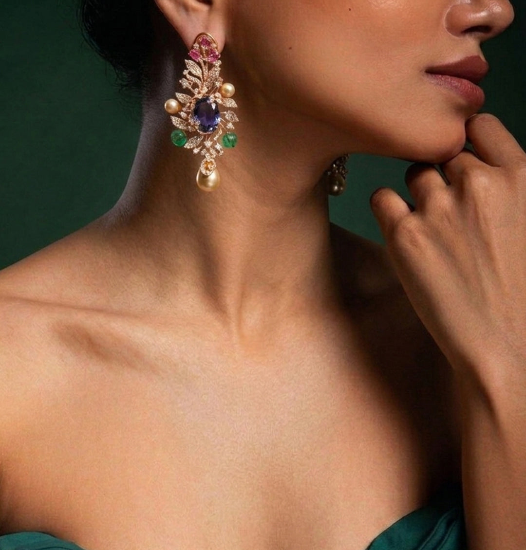 Emerald & Amethyst Multi-Strand Mala