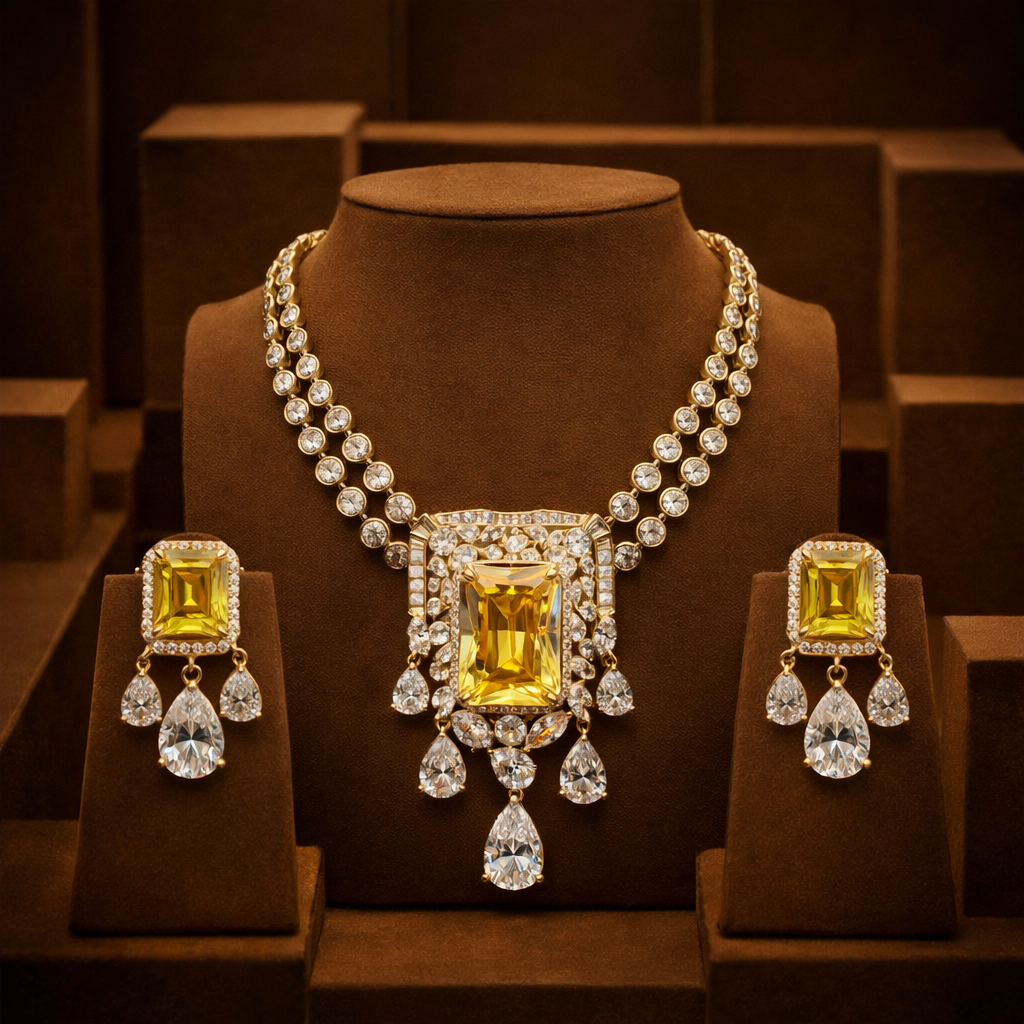 Golden Radiance Champagne Solitaire Set