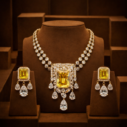 Golden Radiance Champagne Solitaire Set
