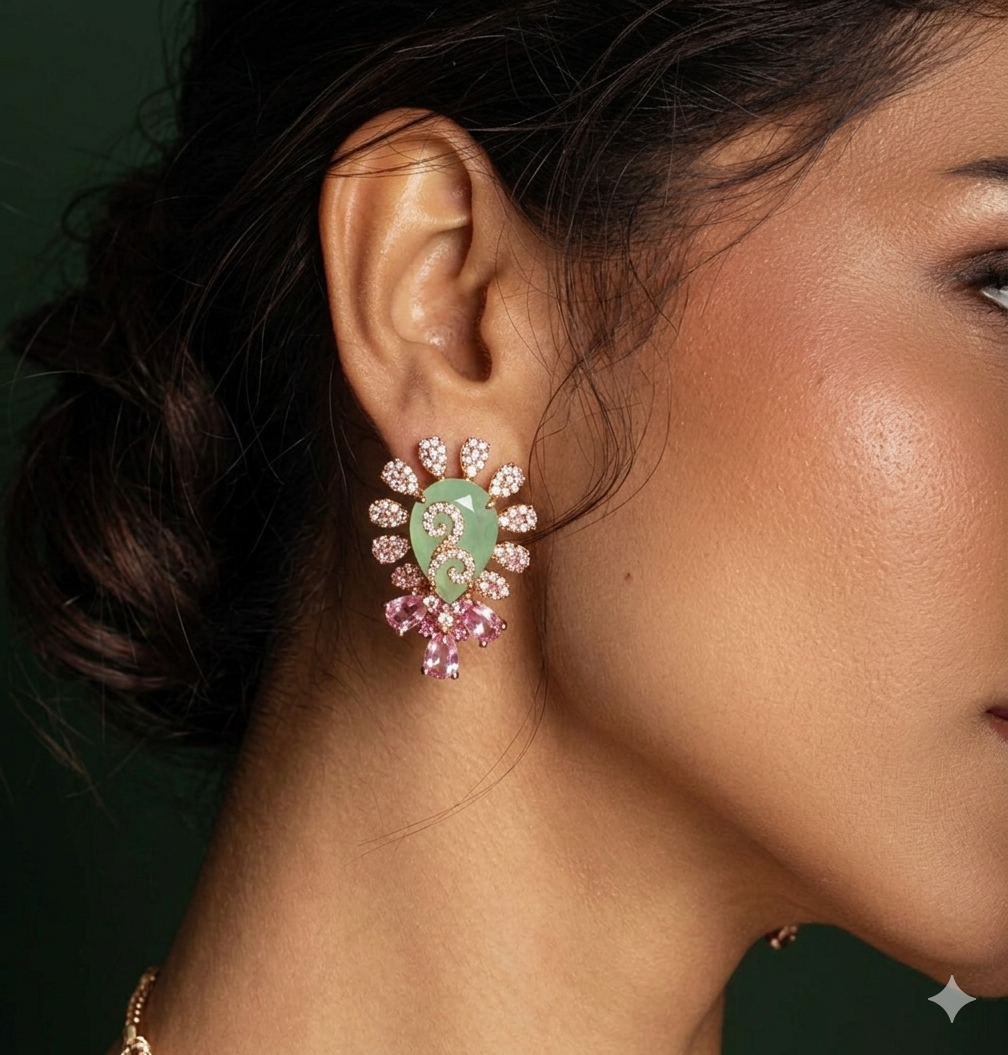 Emerald Blush Luxe Crystal Necklace Set