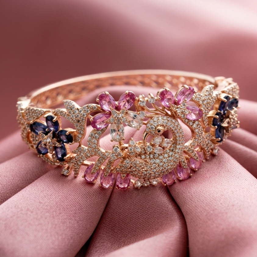 Zarqash Floral Bloom Statement Bracelet