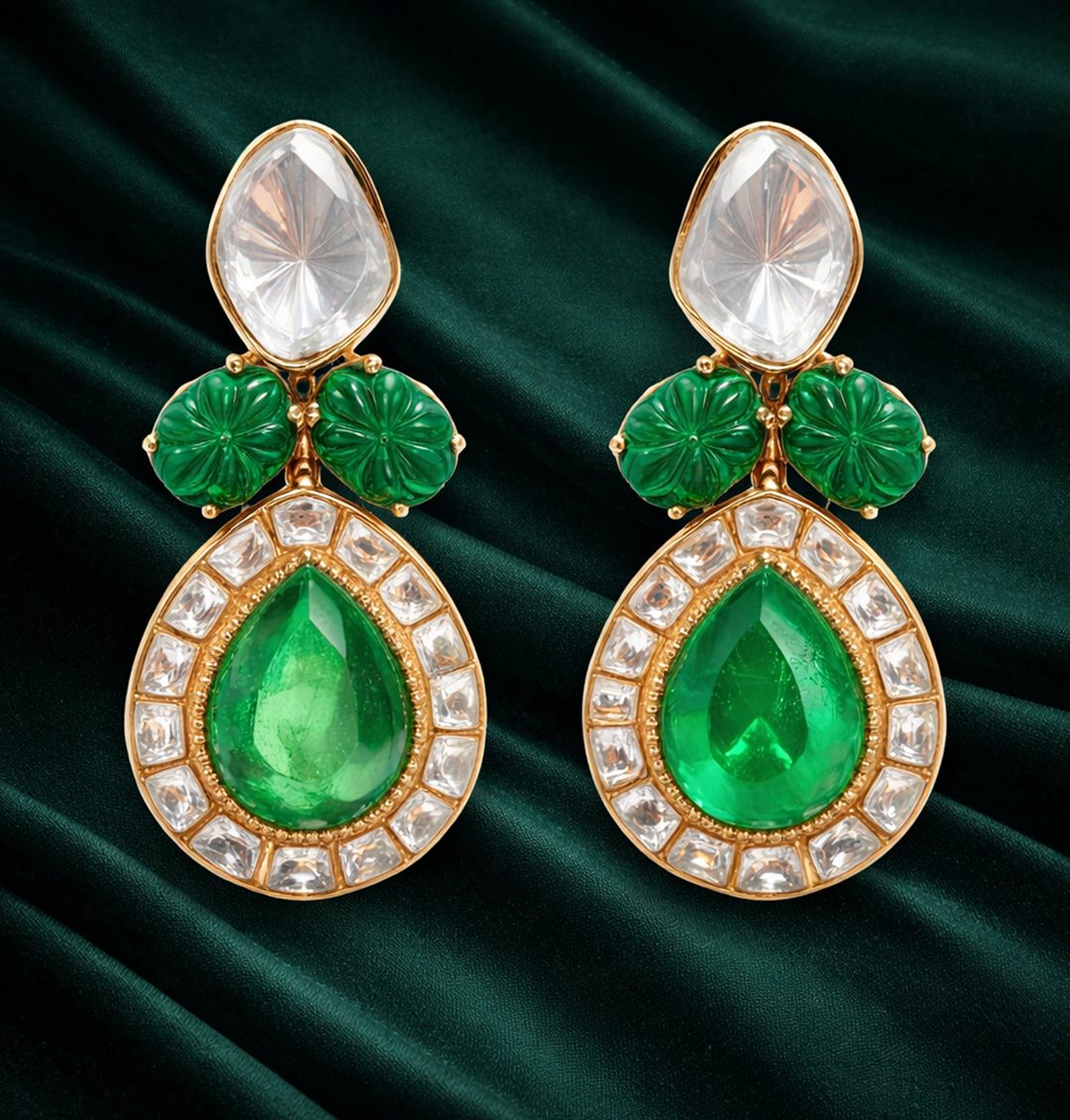 22C Orginal Gold Platting Emerald Royale Heirloom Necklace Set
