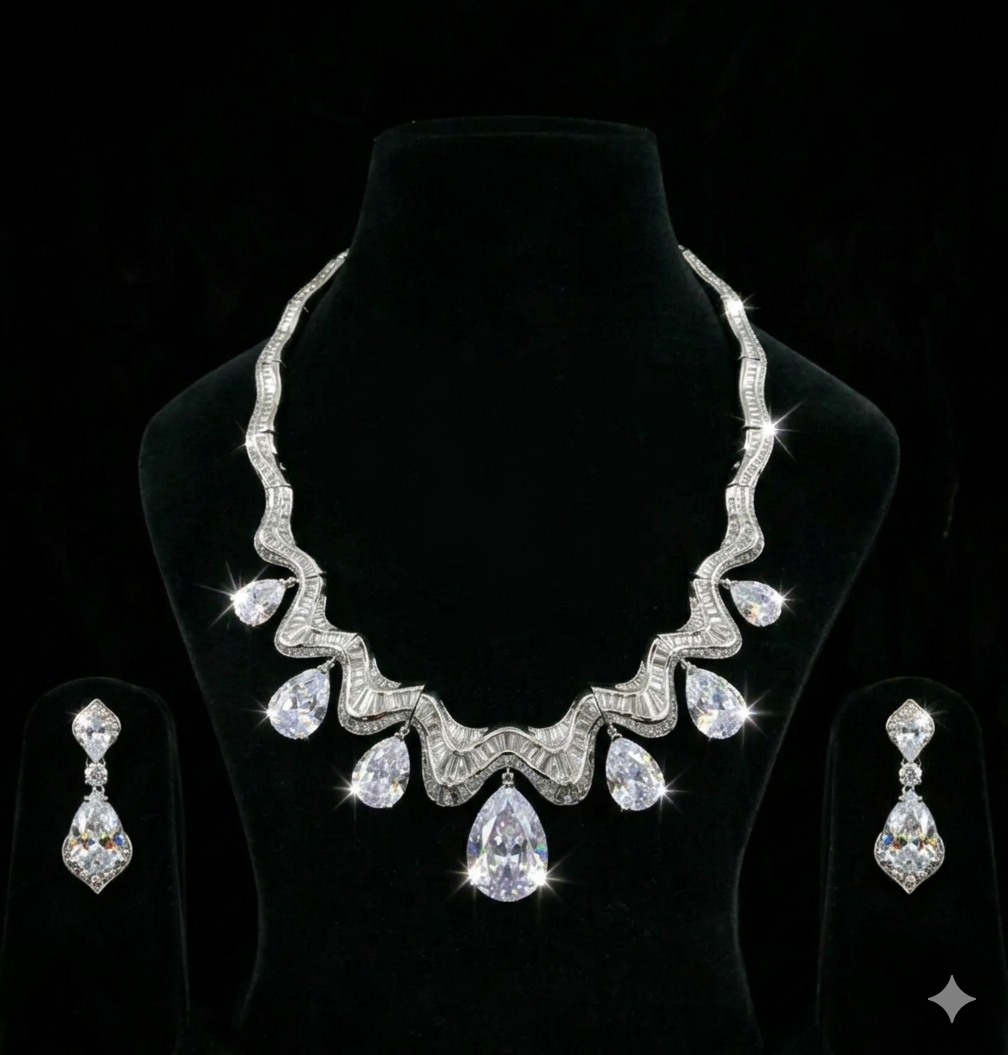 Aura Frost Wave Diamond Bridal Set