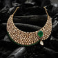 22K Gold-Plated Moissanite & Emerald Doublet Set