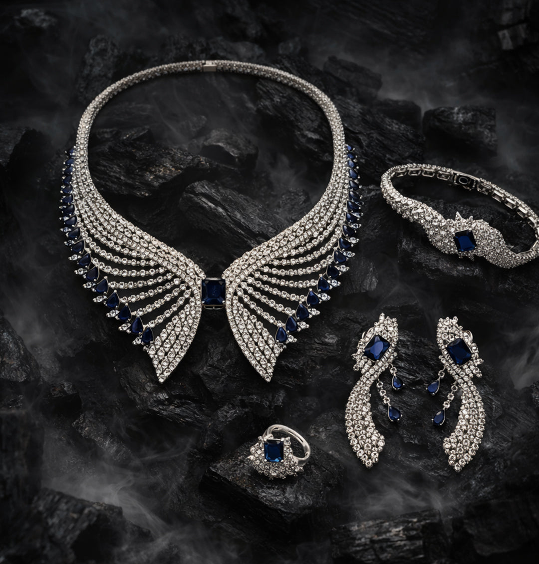 A High-End Cubic Zirconia Set on Silver