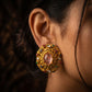 Multicolour Cabochon Polki Heritage Cluster Studs