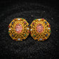 Multicolour Cabochon Polki Heritage Cluster Studs