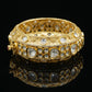 Polki Diamond Engraved Gold Statement Bangle