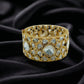 Polki Diamond Wide Gold Cuff Bracelet