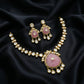 Carved Rose Quartz Polki Treasure Set
