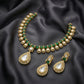 Emerald Polki Teardrop Regal Set