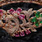 Emerald Royale Couture Gold Statement Bracelet