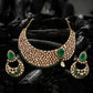 22K Gold-Plated Moissanite & Emerald Doublet Set
