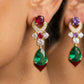 Royal Emerald & Ruby Gold-Plated Luxury Cubic Zirconia Necklace Set
