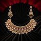 22 C GOLD PLATING Royal Polki Noor Maang Tikka & Earrings Set